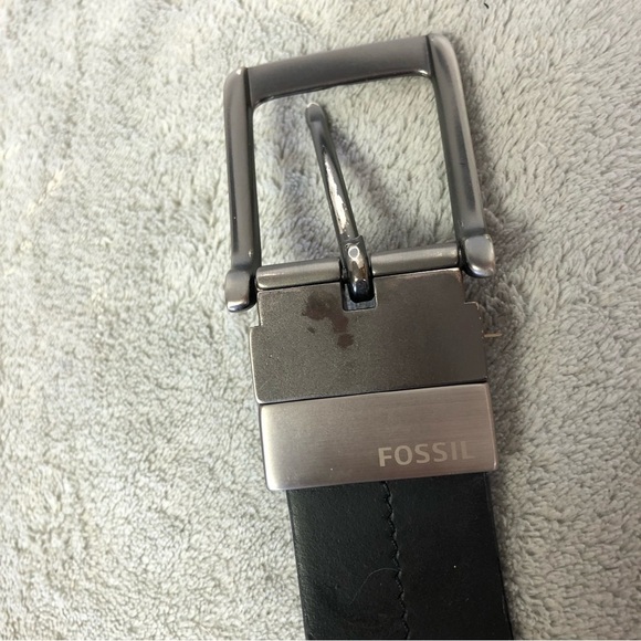 Fossil Black & Brown Leather Reversible Belt Unisex - Picture 4 of 13